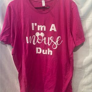 Pink Graphic Tee with I’m a mouse text